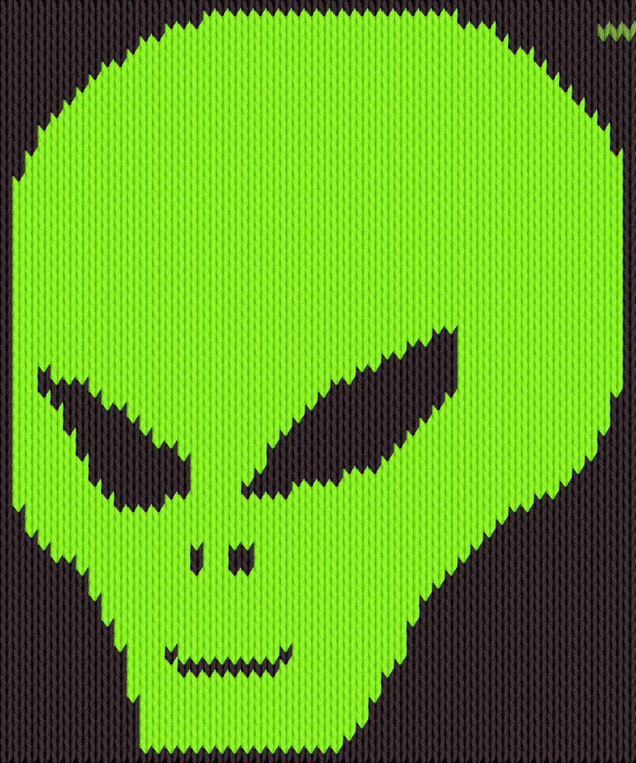 Knitting motif chart, Alien Buddy Motif – Space-Inspired Knitting Chart