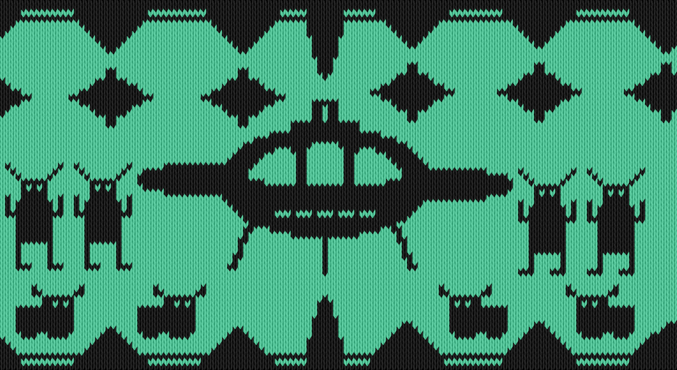 Knitting motif chart, Alien ship