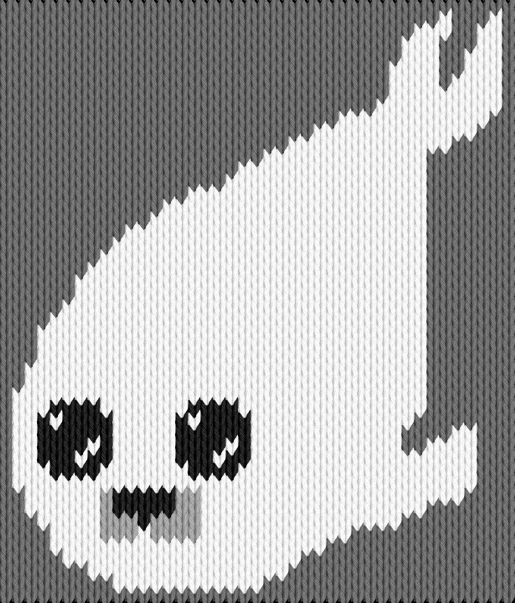 Knitting motif chart, Baby seal