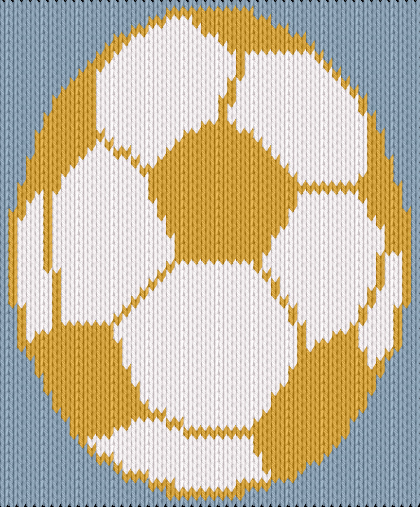 Knitting motif chart, Golden Soccer Ball Motif