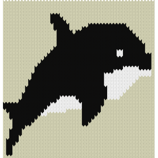Playful Orca Knitting Motif – Ocean Animal Chart for Sweaters or Blankets