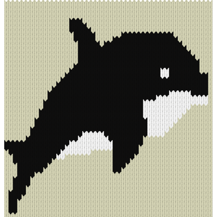 Playful Orca Knitting Motif – Ocean Animal Chart for Sweaters or Blankets