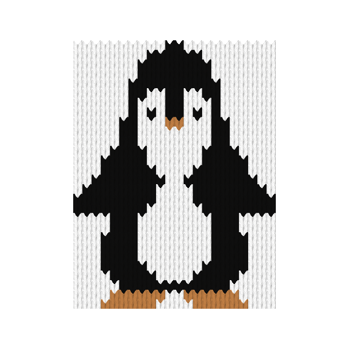 Penguin Knitting Chart – Cute Winter Motif for Sweaters or Baby Blankets | PDF Download