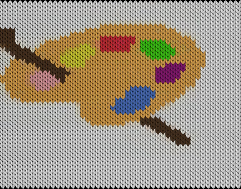 Knitting motif chart, Paleta