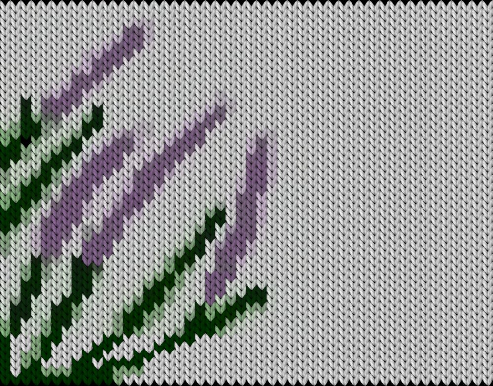 Knitting motif chart, Lavender