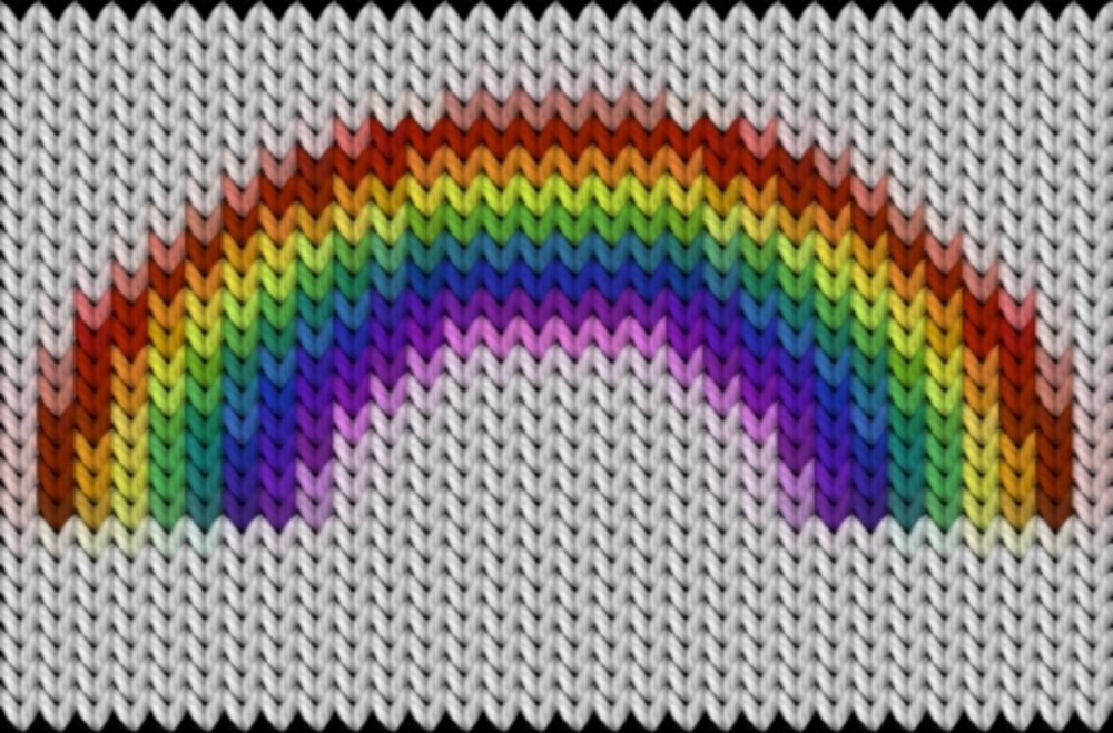 Knitting motif chart, Rainbow