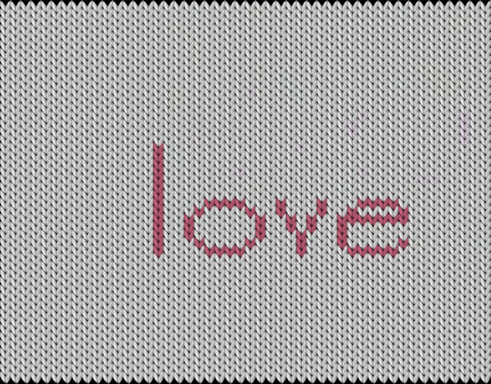 Knitting motif chart, Love2