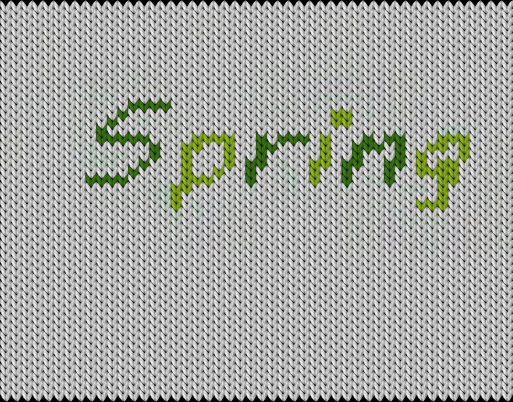 Knitting motif chart, Spring