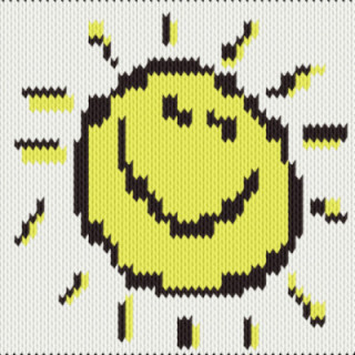 Smiling Sun – Cheerful Motif for Kidswear, Blankets or Summer Knits