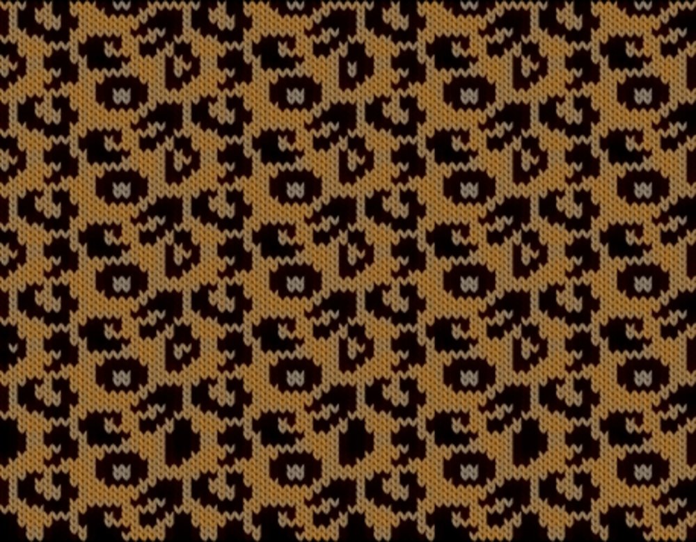 Knitting motif chart, Leopard