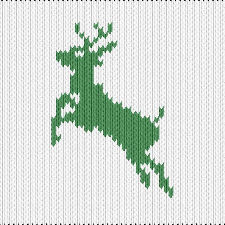 Knitting motif chart, reindeer