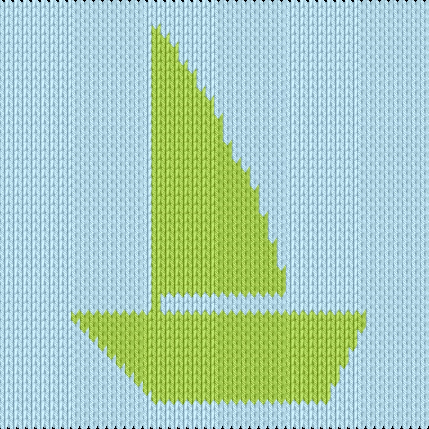 Knitting motif chart, sailboat