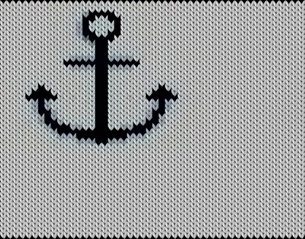 Knitting motif chart, krok
