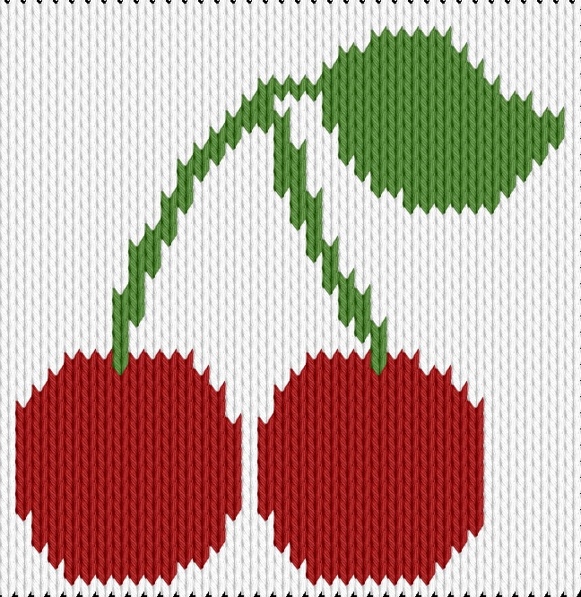 Knitting motif chart, Cherry
