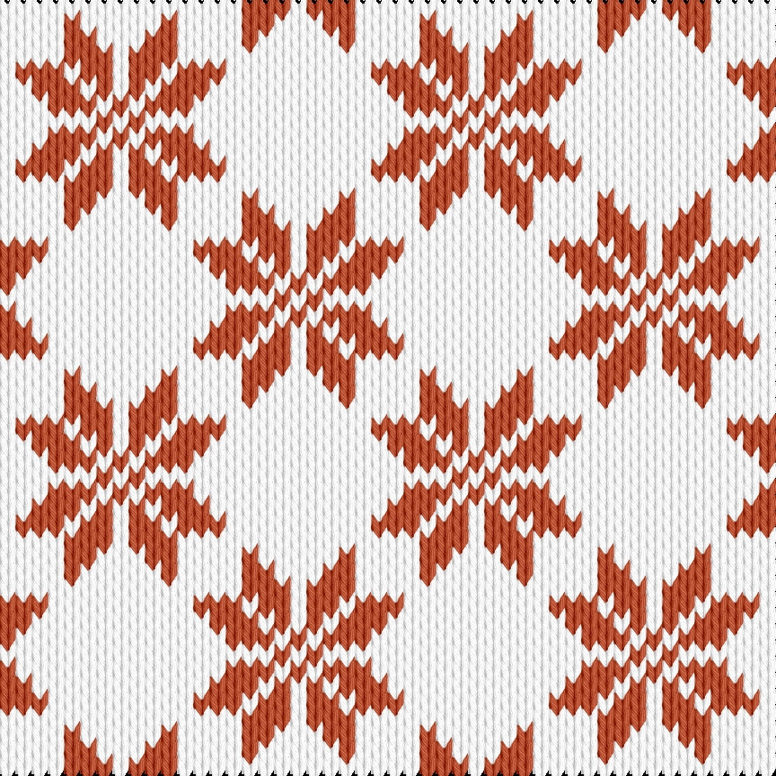 Knitting motif chart, snoflake