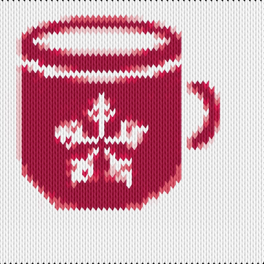Knitting motif chart, tea cop2