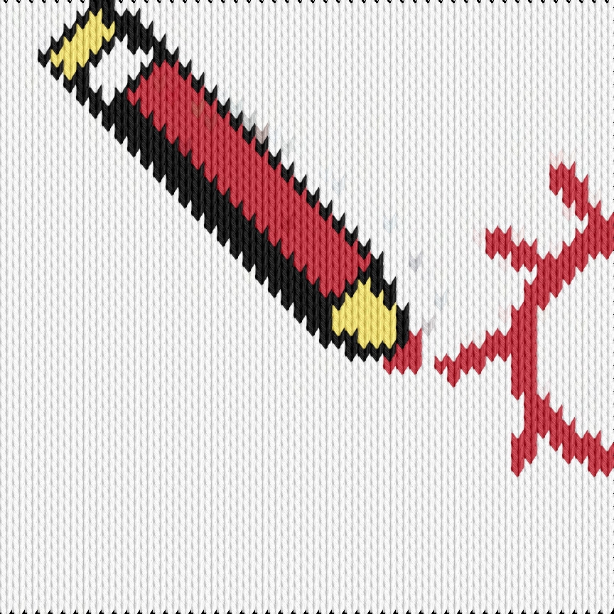Knitting motif chart, Pencil1
