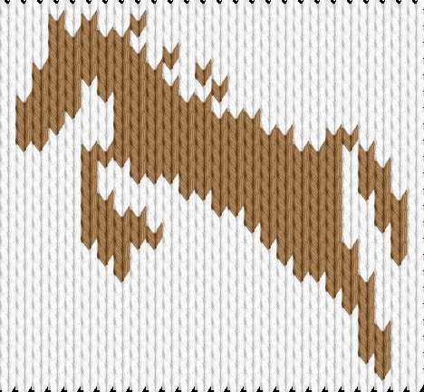 Knitting motif chart, horse
