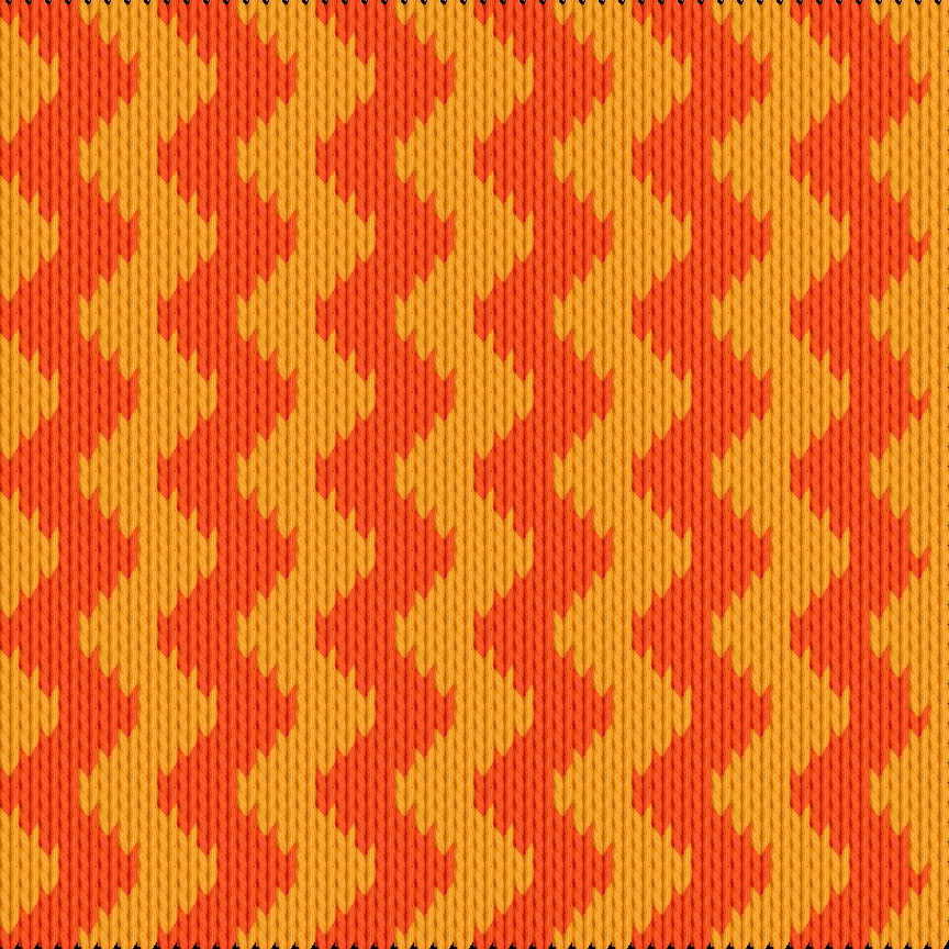 Knitting motif chart, Four flipped