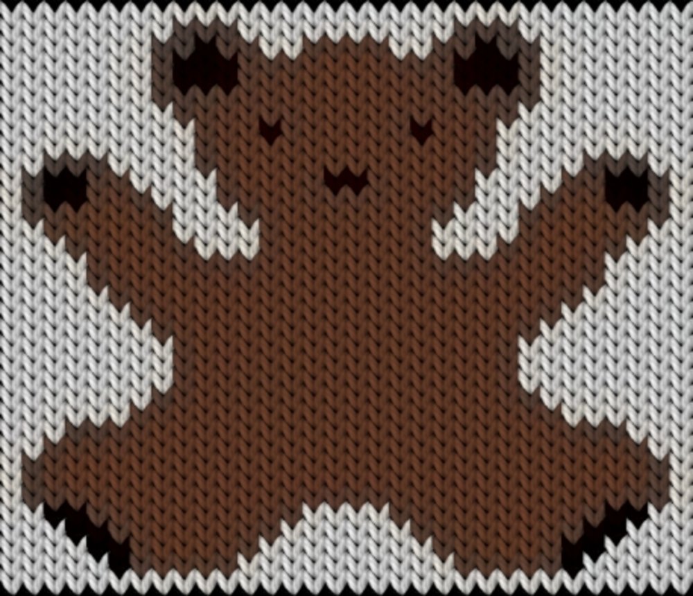 teddy bear motif knitting pattern
