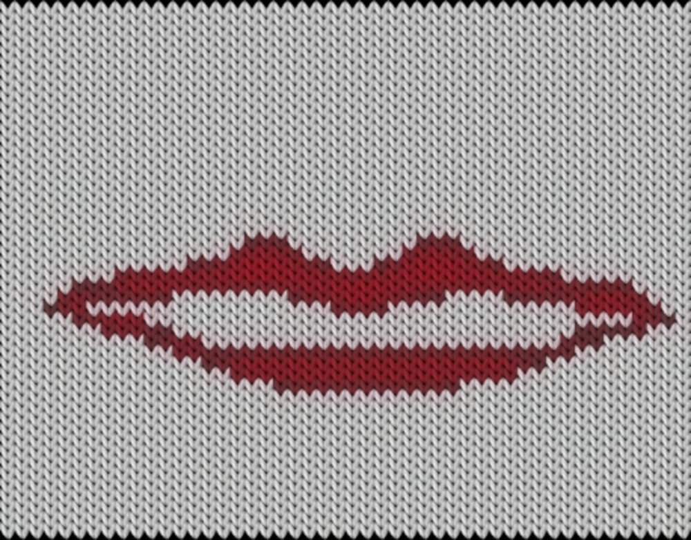 Knitting motif chart, Mouth