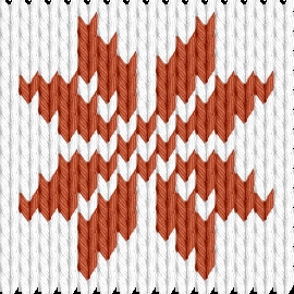 Knitting motif chart, Snoflake