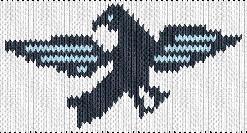 Knitting motif chart, Bird