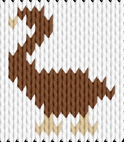 Knitting motif chart, Duck