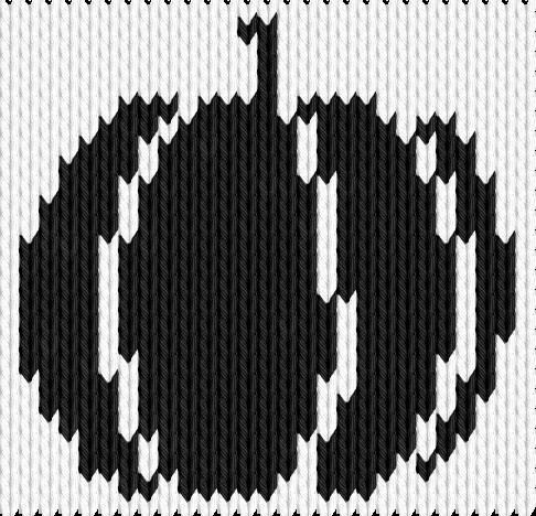 Knitting motif chart, Moonshadow Pumpkin Motif