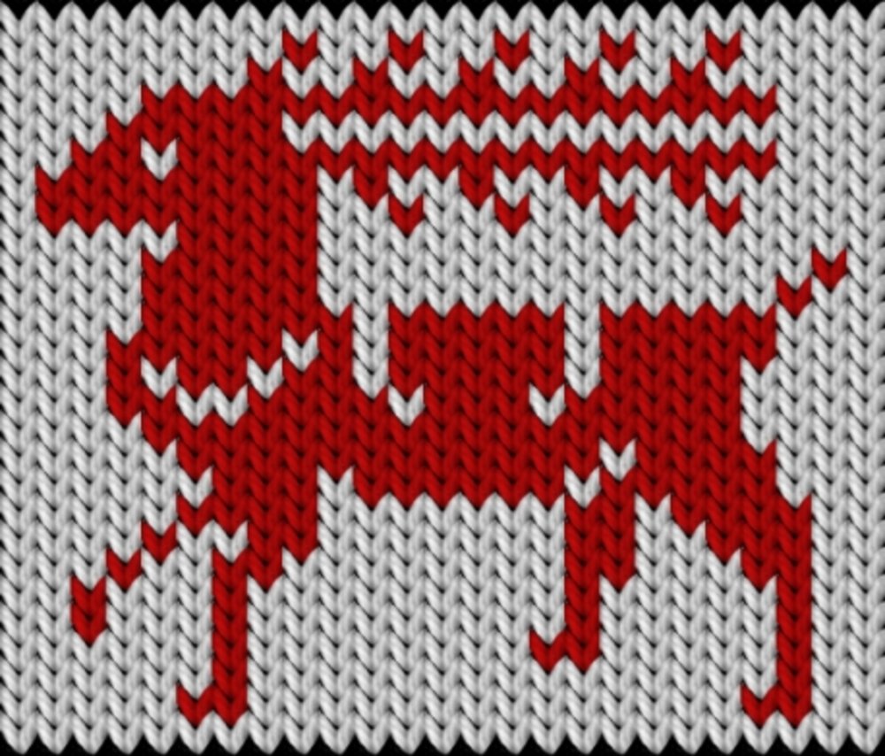Knitting motif chart, Deer