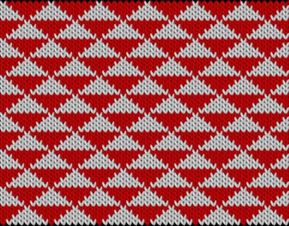 Knitting motif chart, Small triangles