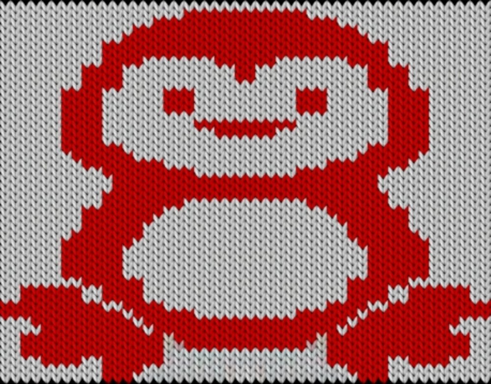 Knitting motif chart, Snoman