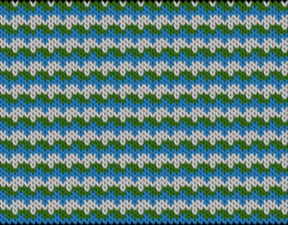 Knitting motif chart, 3-Color Scottie Tweed