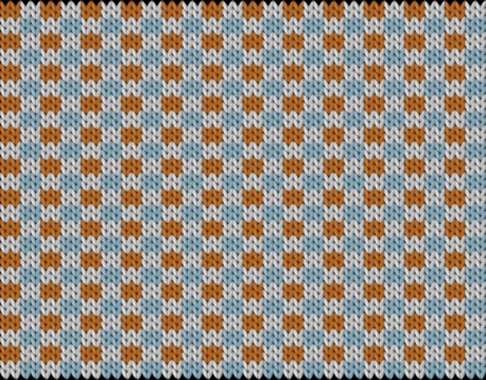 Knitting motif chart, Slip stitch check pattern