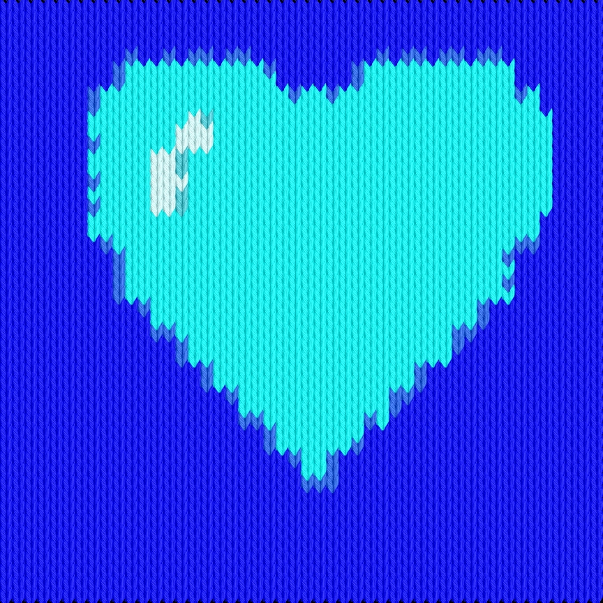 Knitting motif chart, Heart