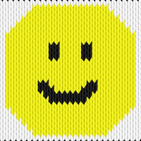 Knitting motif chart, Smile