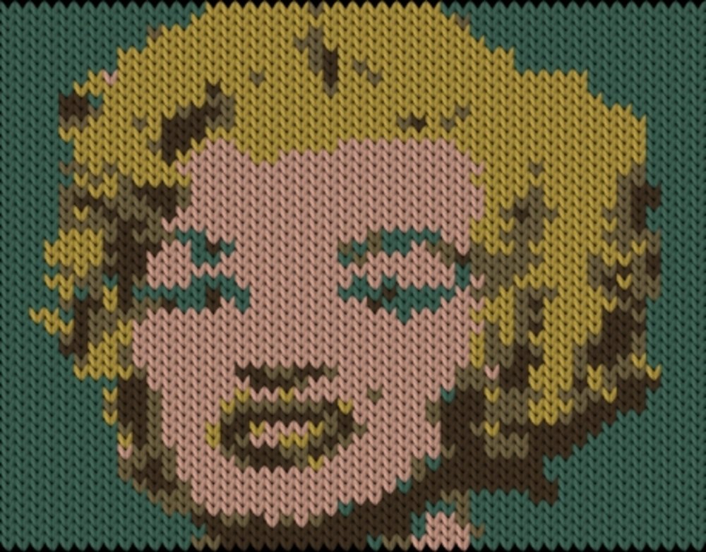 Knitting motif chart, Marilyn Monroe