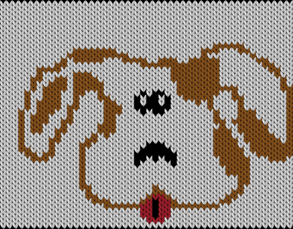 Knitting motif chart, Dog