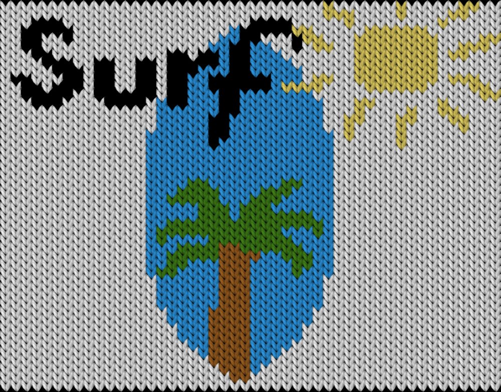 Knitting motif chart, Surfboard