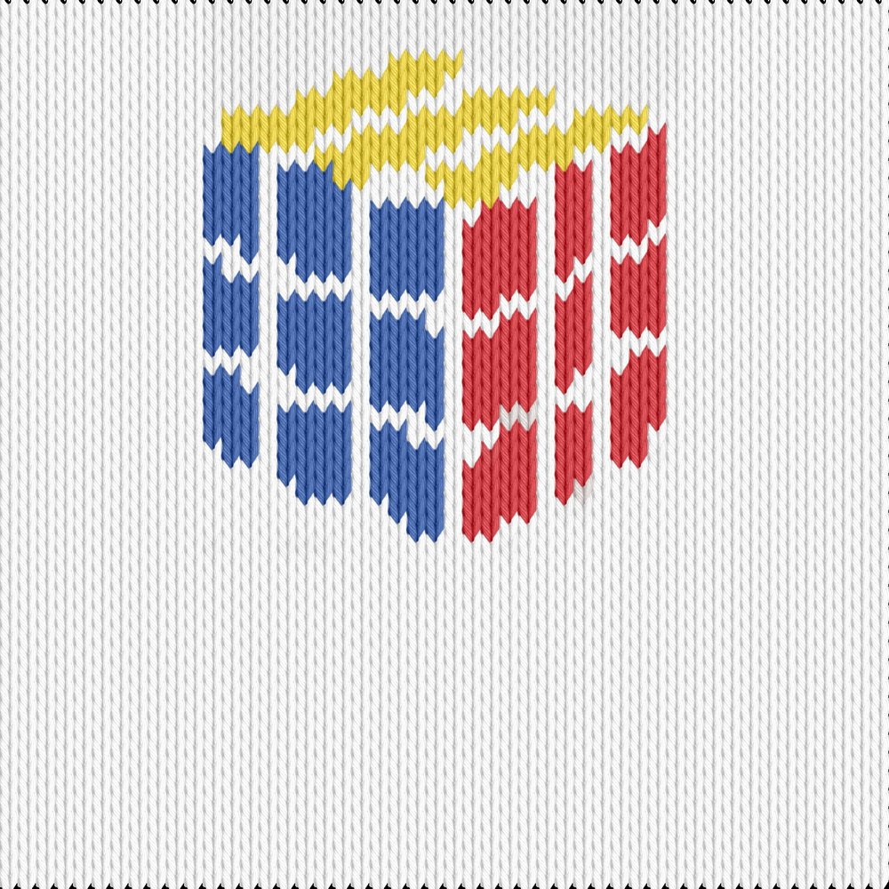Knitting motif chart, rubik kub