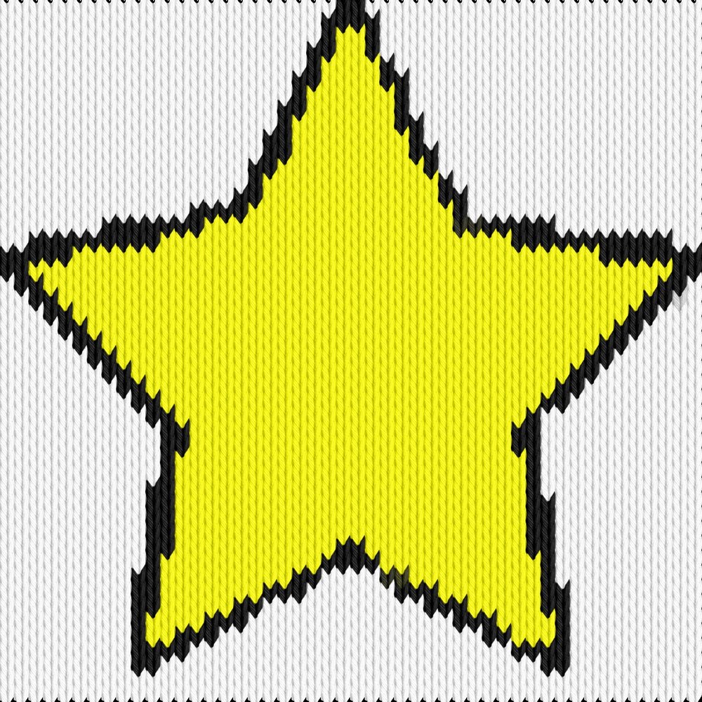 Knitting motif chart, Star