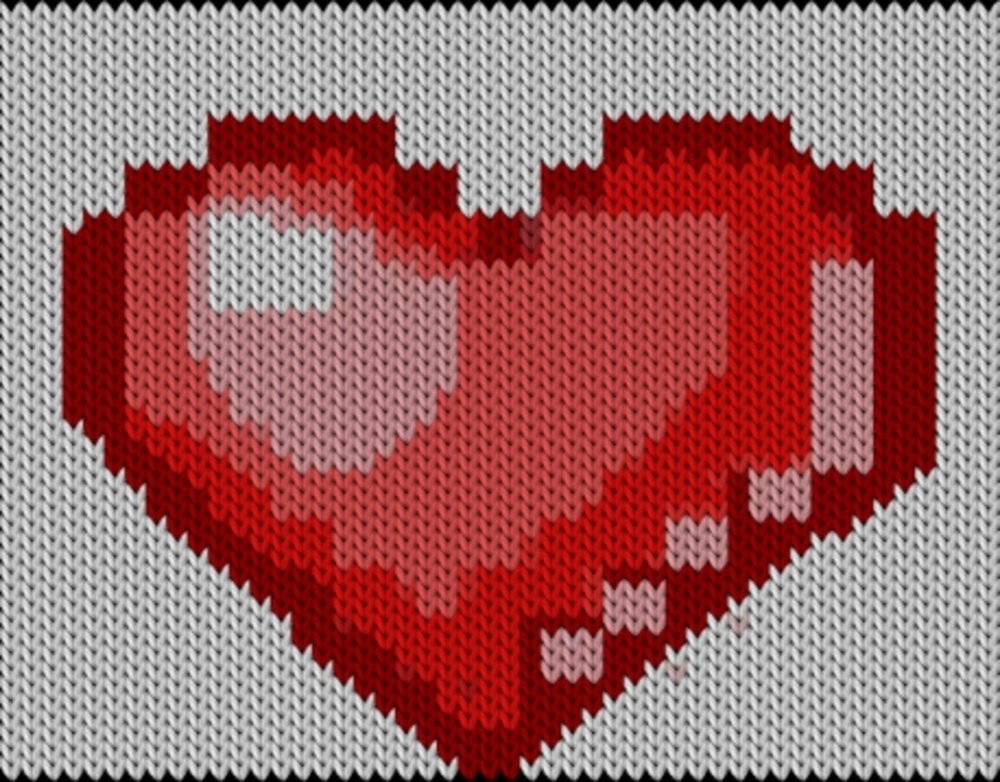 Knitting motif chart, Hearts