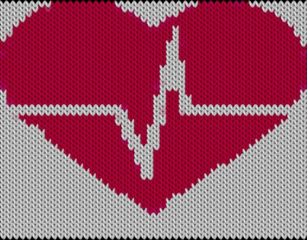Knitting motif chart, Hearts