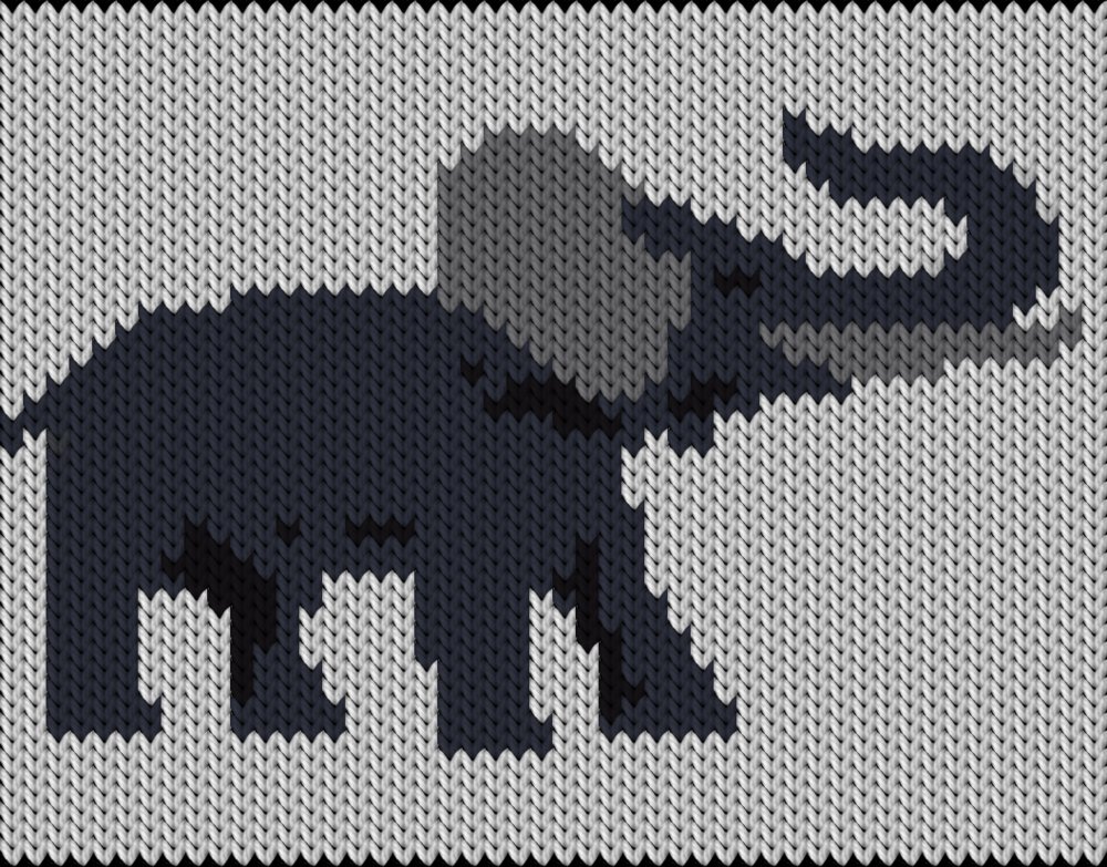 Knitting motif chart, Elefant