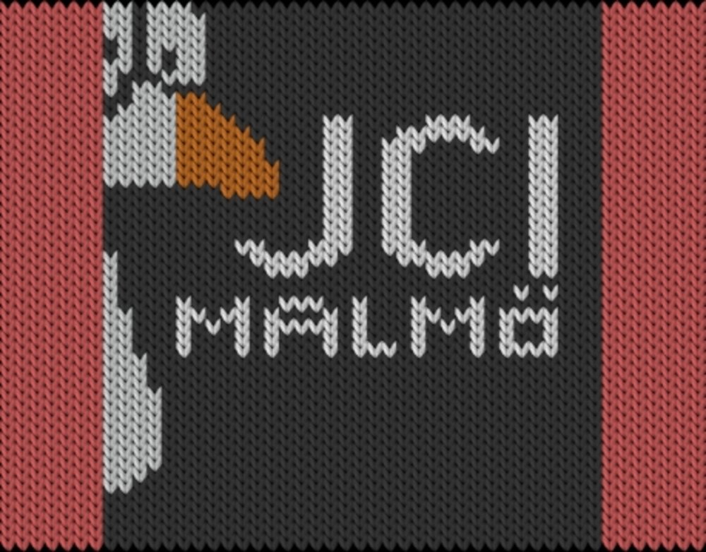Knitting motif chart, JCI text till Gåse scarfen