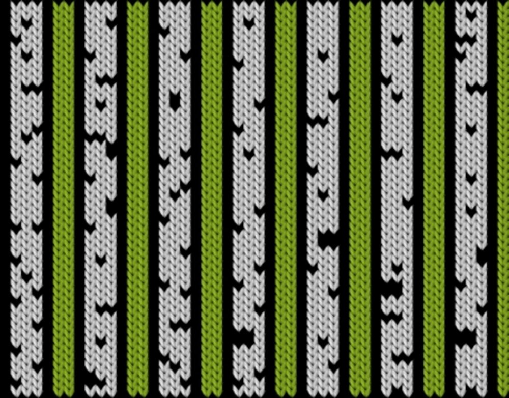 Knitting motif chart, birces
