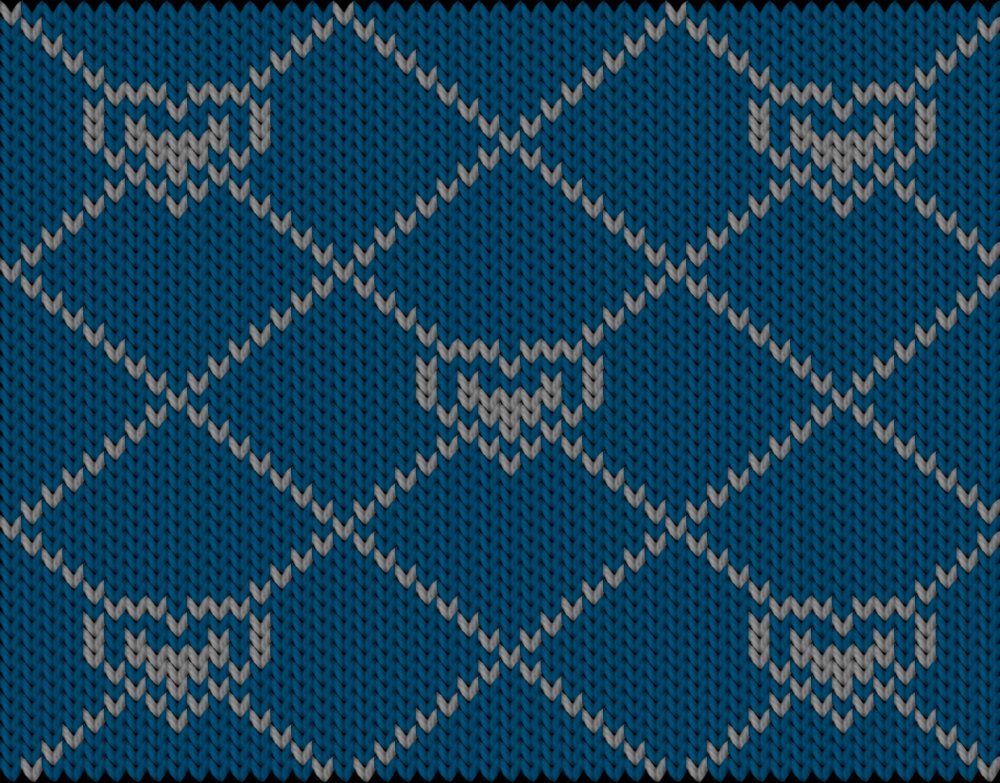 Knitting motif chart, blue heart