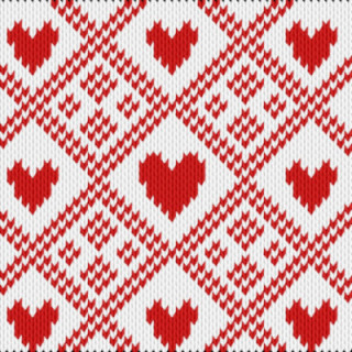 Christmas rombuses with hearts