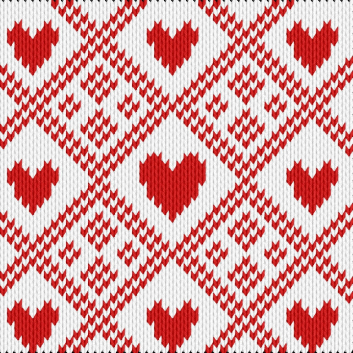 Christmas rombuses with hearts