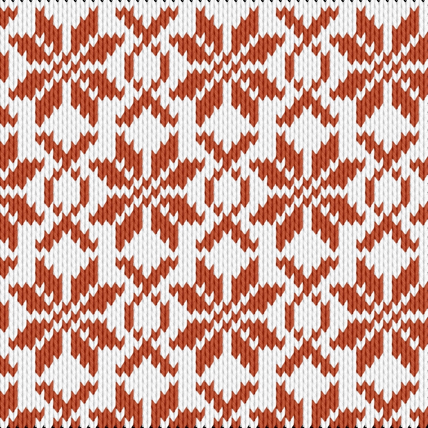 Knitting motif chart, Traditional snoflake